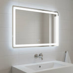 Rectangular Mirror LED Anti-Fog Illuminated Bathroom Living Room - 120x80cm