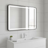 Rectangular Mirror LED Anti-Fog Illuminated Bathroom Living Room - 90x70cm
