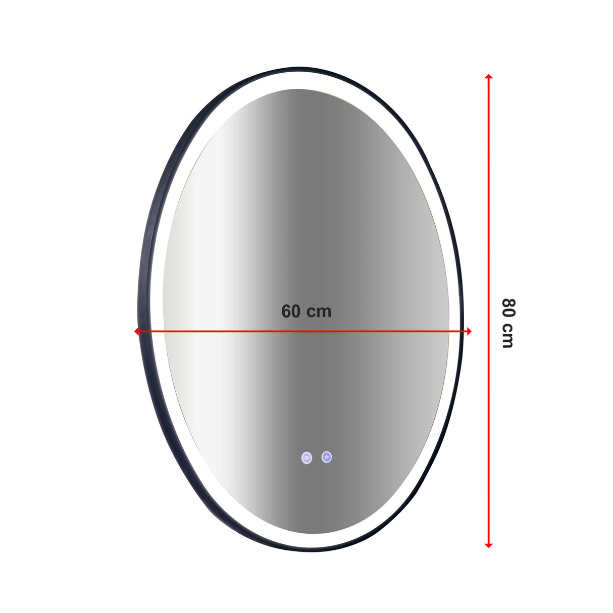 Oval Mirror LED Anti-Fog Illuminated Bathroom Living Room