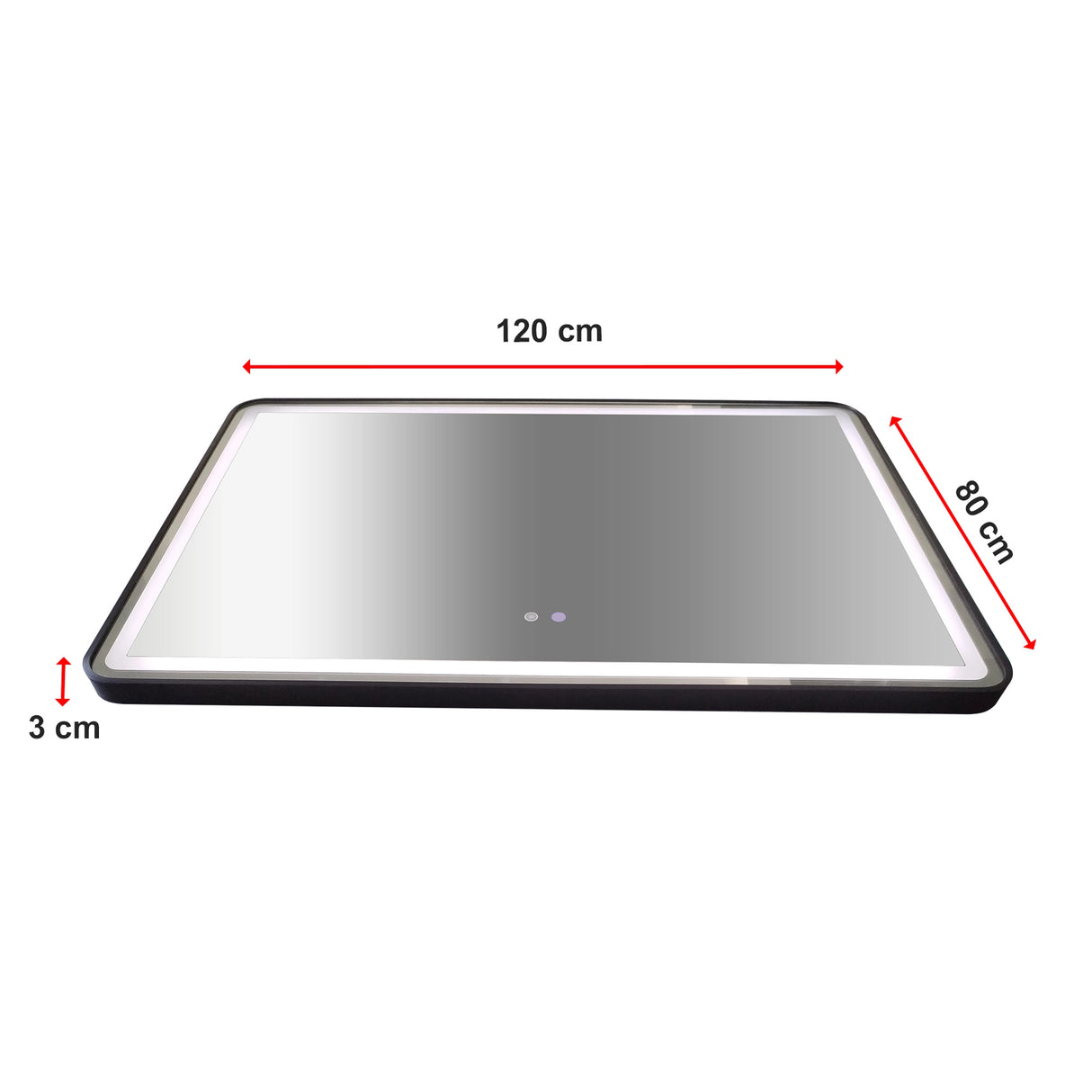 Rectangular Mirror LED Anti-Fog Illuminated Bathroom Living Room