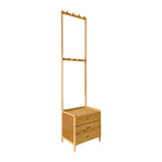 Wooden Hall Stand Floor Coat Rack with Drawer Modern Minimalist Style