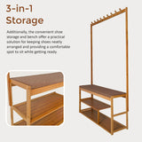 97x168cm Hallway Bench Coat Rack Stand Multifunctional Hall Shelf Entryway