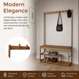 97x168cm Hallway Bench Coat Rack Stand Multifunctional Hall Shelf Entryway