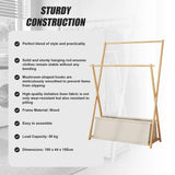 100x155cm Wood Clothes Rail Garment Rack with Freestanding Storage Shelf - Top-Down View