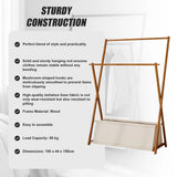 100x155cm Dark Wood Clothes Rail Garment Rack with Freestanding Storage Shelf - Top-Down View