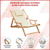 Premium Foldable Outdoor Sling Chair Patio Lounge - Top-Down View