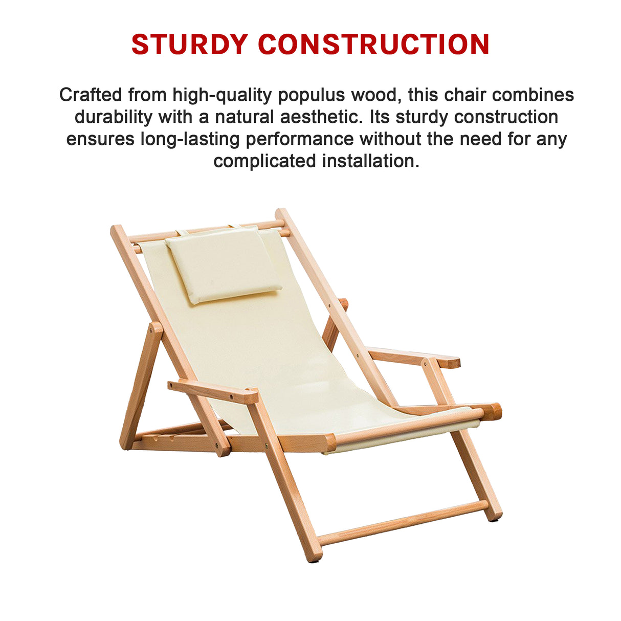 Premium Foldable Outdoor Sling Chair Patio Lounge