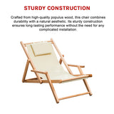 Premium Foldable Outdoor Sling Chair Patio Lounge - Close-Up Angle