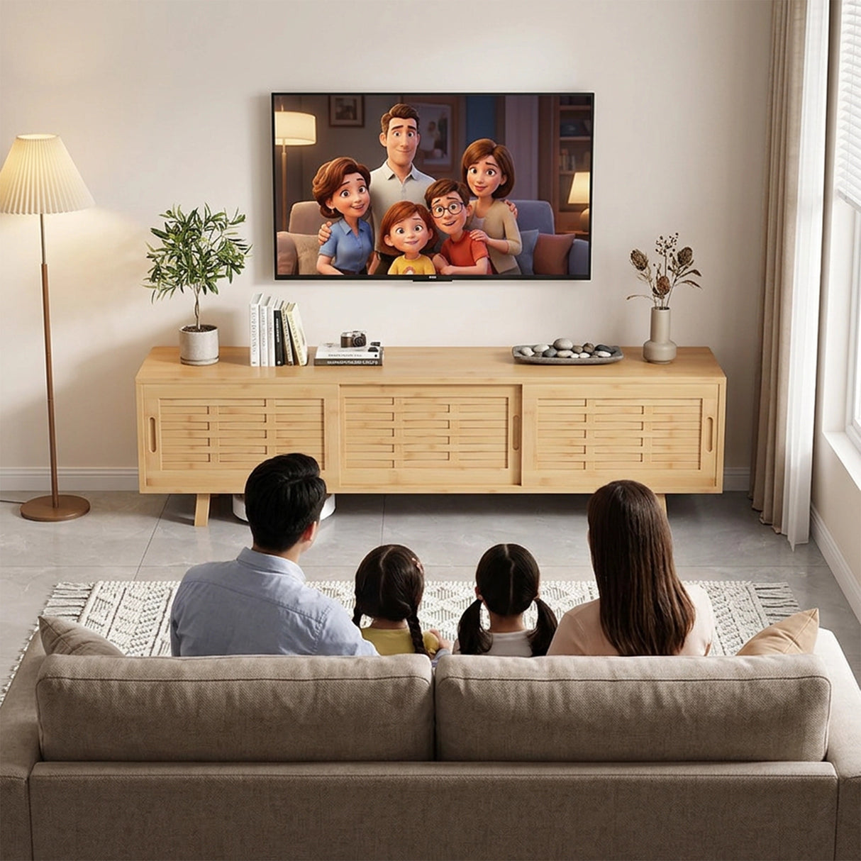 European Style TV Cabinet Entertainment Unit Stand Storage