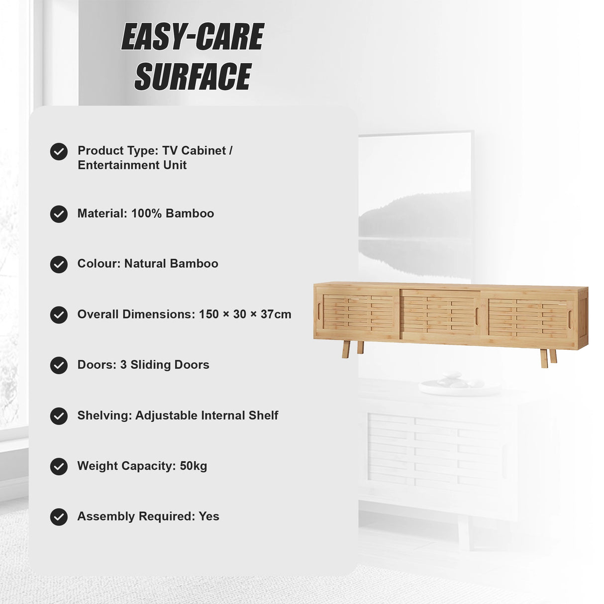 European Style TV Cabinet Entertainment Unit Stand Storage