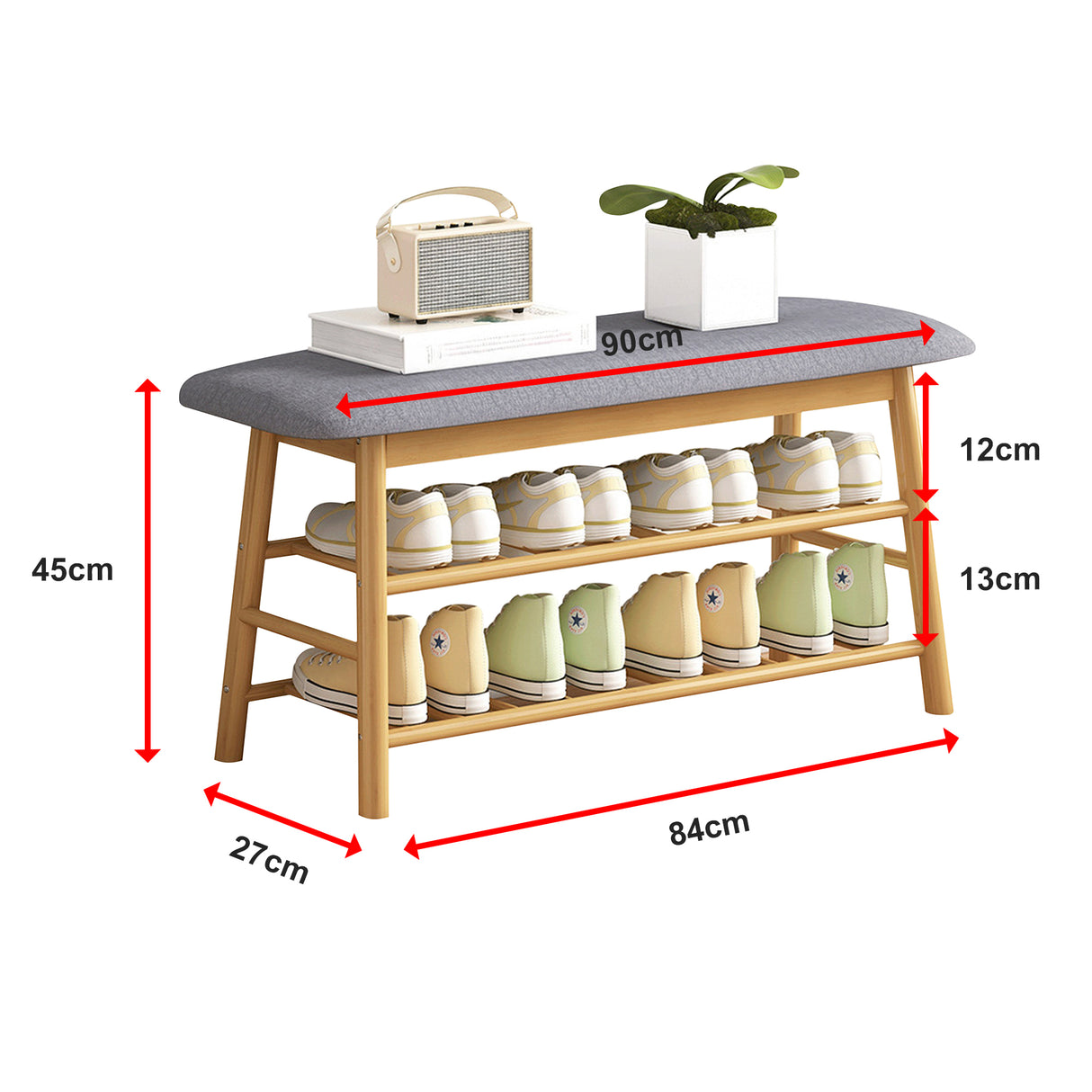 Shoe Stool Storage Rack Cabinet Multifunctional Space Saving