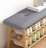 Shoe Stool Storage Rack Cabinet Multifunctional Space Saving - Front View