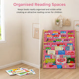 Children's Bookshelf Bookcase Magazine Rack Home Storage - Rear View