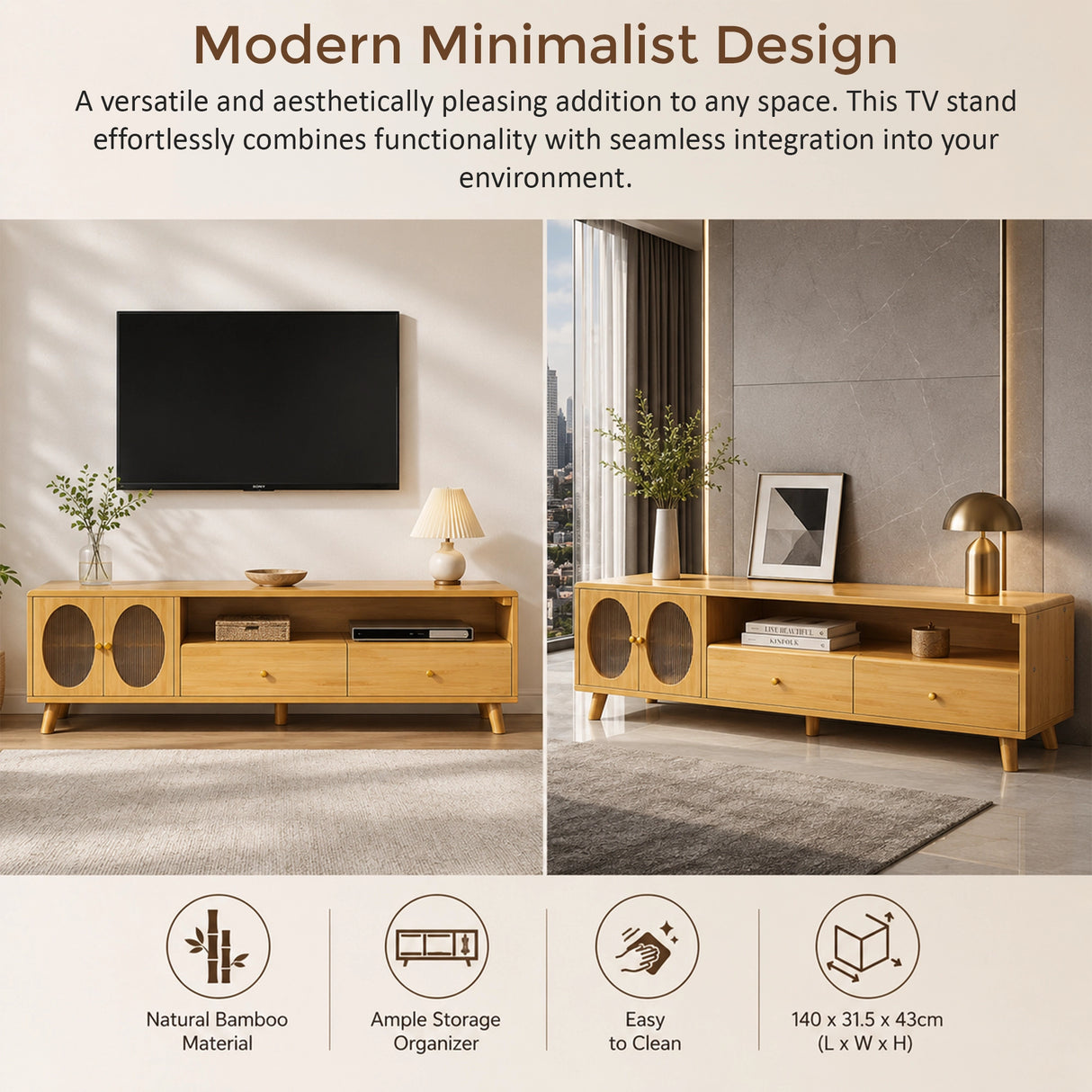 Modern TV Cabinet Entertainment Unit Stand Storage