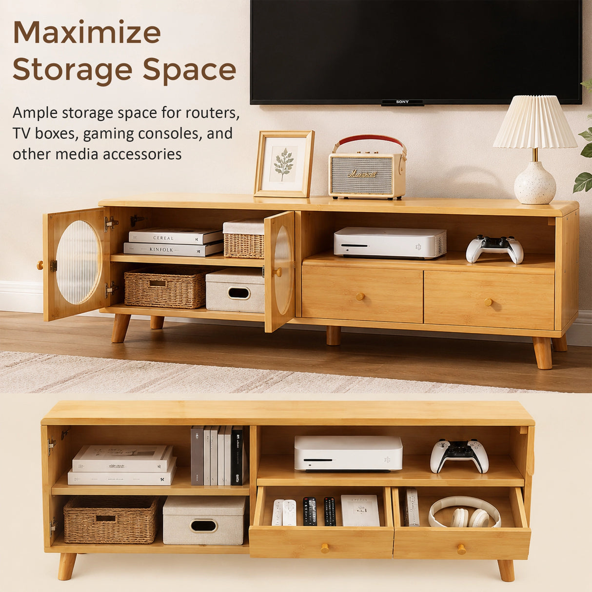 Modern TV Cabinet Entertainment Unit Stand Storage