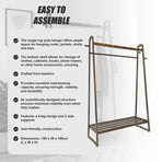 Dark Wood 160x100cm Clothes Rack Slim Stylish Space Saving