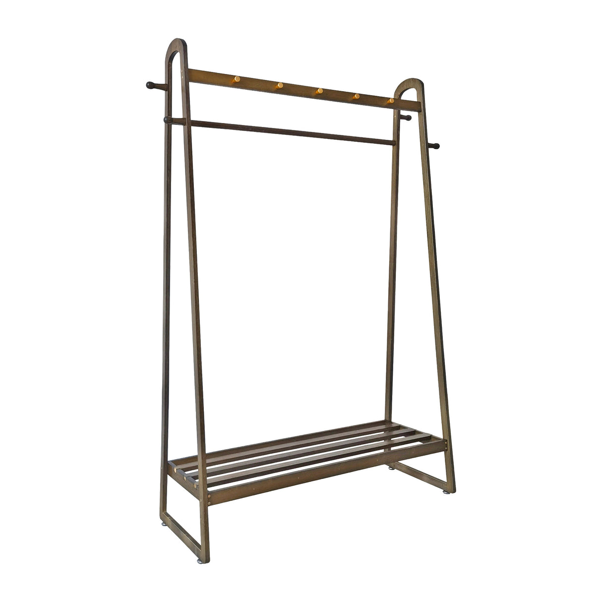Dark Wood 160x100cm Clothes Rack Slim Stylish Space Saving