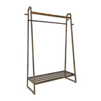 Dark Wood 160x100cm Clothes Rack Slim Stylish Space Saving