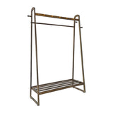 Dark Wood 160x100cm Clothes Rack Slim Stylish Space Saving - Rear View