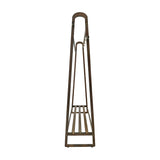 Dark Wood 160x100cm Clothes Rack Slim Stylish Space Saving - Low Angle