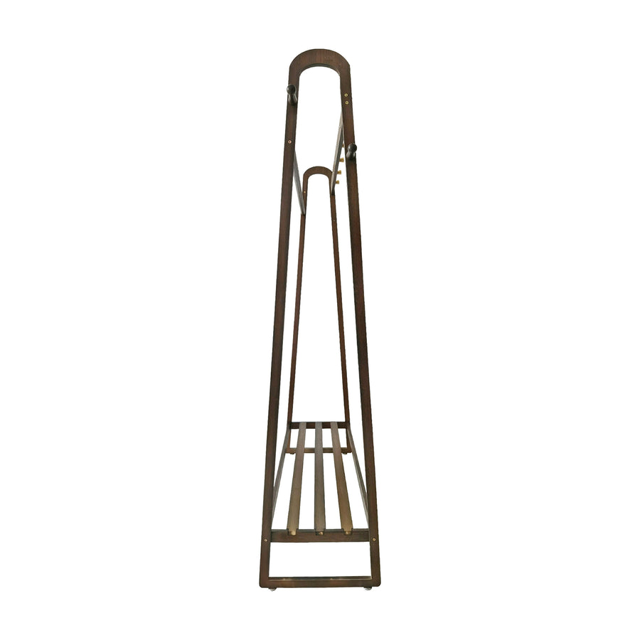 Dark Wood 160x100cm Clothes Rack Slim Stylish Space Saving