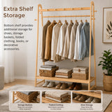 Wood 160x100cm Clothes Rack Slim Stylish Space Saving - Extra Image