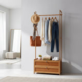 165x70cm Clothes Rack Stand Storage Shelves Modern Coat Tree - Side View