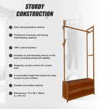 165x70cm Clothes Rack Stand Storage Shelves Modern Coat Tree - Top-Down View