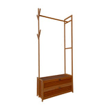 165x70cm Clothes Rack Stand Storage Shelves Modern Coat Tree - Rear View