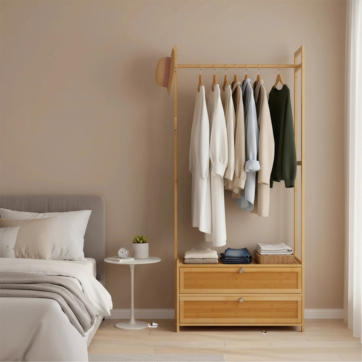 165x70cm Clothes Rack Stand Storage Shelves Modern Coat Tree