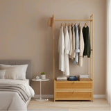 165x70cm Clothes Rack Stand Storage Shelves Modern Coat Tree - Front View