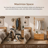 165x70cm Clothes Rack Stand Storage Shelves Modern Coat Tree - Extra Image