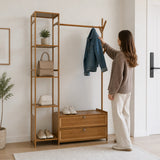 165x100cm Clothes Rack Stand Storage Shelves Modern Coat Tree - Side View