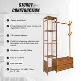165x100cm Clothes Rack Stand Storage Shelves Modern Coat Tree