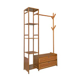 165x100cm Clothes Rack Stand Storage Shelves Modern Coat Tree - Low Angle
