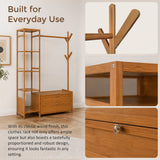 165x100cm Clothes Rack Stand Storage Shelves Modern Coat Tree - Extra Image