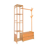 165x100cm Clothes Rack Stand Storage Shelves Modern Coat Tree - Rear View