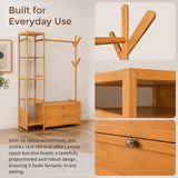 165x100cm Clothes Rack Stand Storage Shelves Modern Coat Tree - Close-Up Angle