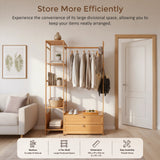 165x100cm Clothes Rack Stand Storage Shelves Modern Coat Tree - Extra Image