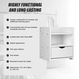 Bedside Table Side Nightstand Storage Drawer Shelf Bedroom Unit - Top-Down View
