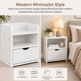 Bedside Table Side Nightstand Storage Drawer Shelf Bedroom Unit - 45-Degree Angle