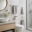 Bathroom Accessories Set 6 Piece Pack Chrome Wall Mounted Easy Fittings
