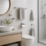 Bathroom Accessories Set 6 Piece Pack Chrome Wall Mounted Easy Fittings
