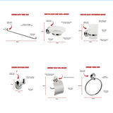 Bathroom Accessories Set 6 Piece Pack Chrome Wall Mounted Easy Fittings