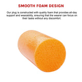Foam Ear Plugs Disposable 200 Pairs Noise Cancelling Plane Sleep Snoring