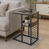 Sofa Side End Table Wooden Shelf Couch Living Nightstand