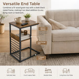 Sofa Side End Table Wooden Shelf Couch Living Nightstand