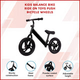 Kids Ride On Push Bike Balance Bicycle with Training Wheels for Toddlers - Close-Up Angle