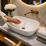 Ceramic Bathroom Basin Vanity Sink Oval Above Counter Top Mount Bowl