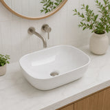 Ceramic Bathroom Basin Vanity Sink Oval Above Counter Top Mount Bowl